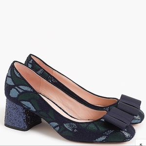 J.Crew block Heel Celia Pump w glitter heel NIB